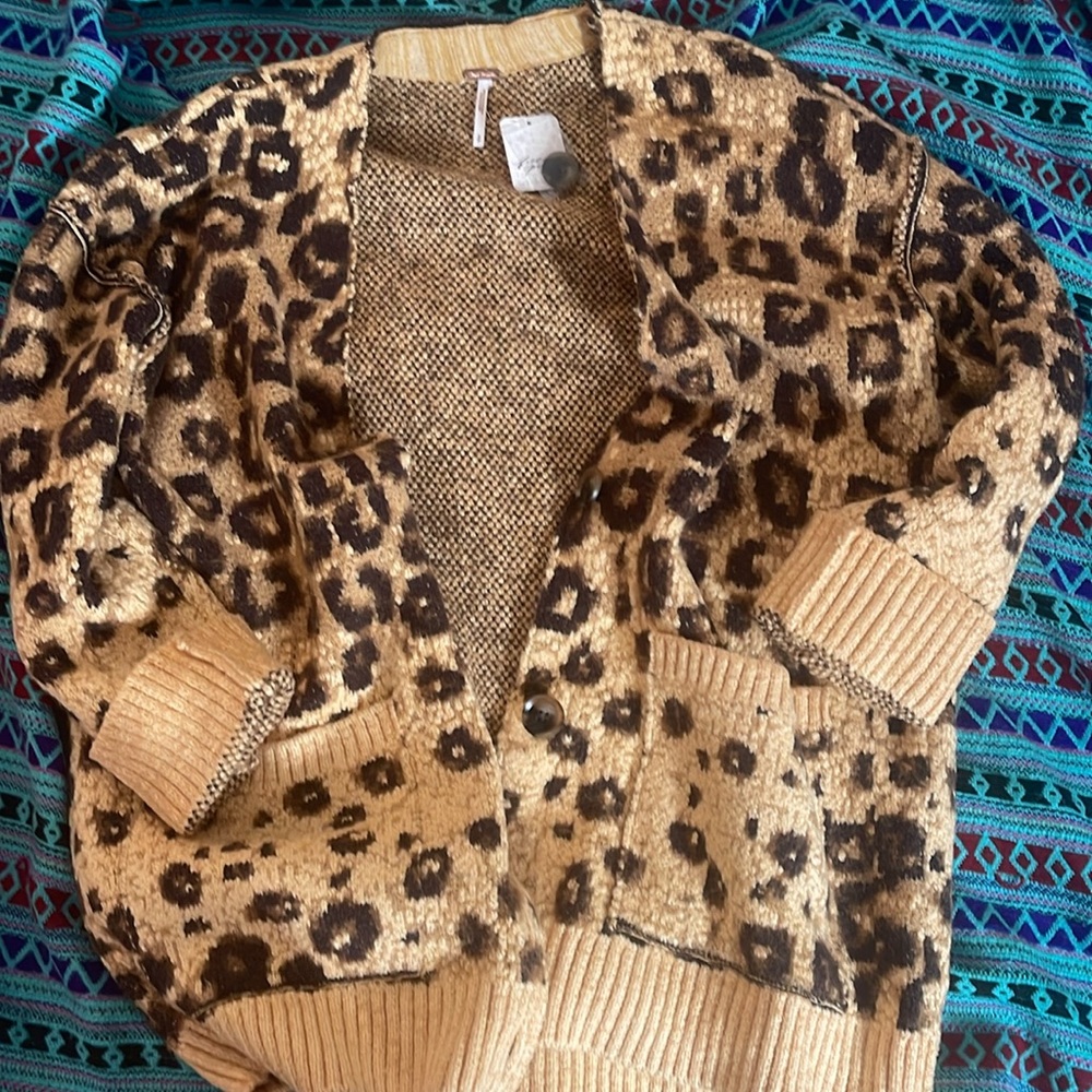 BNWT ✨Free People Stateside Cardigan in S 🐆 - Picture 3 of 8